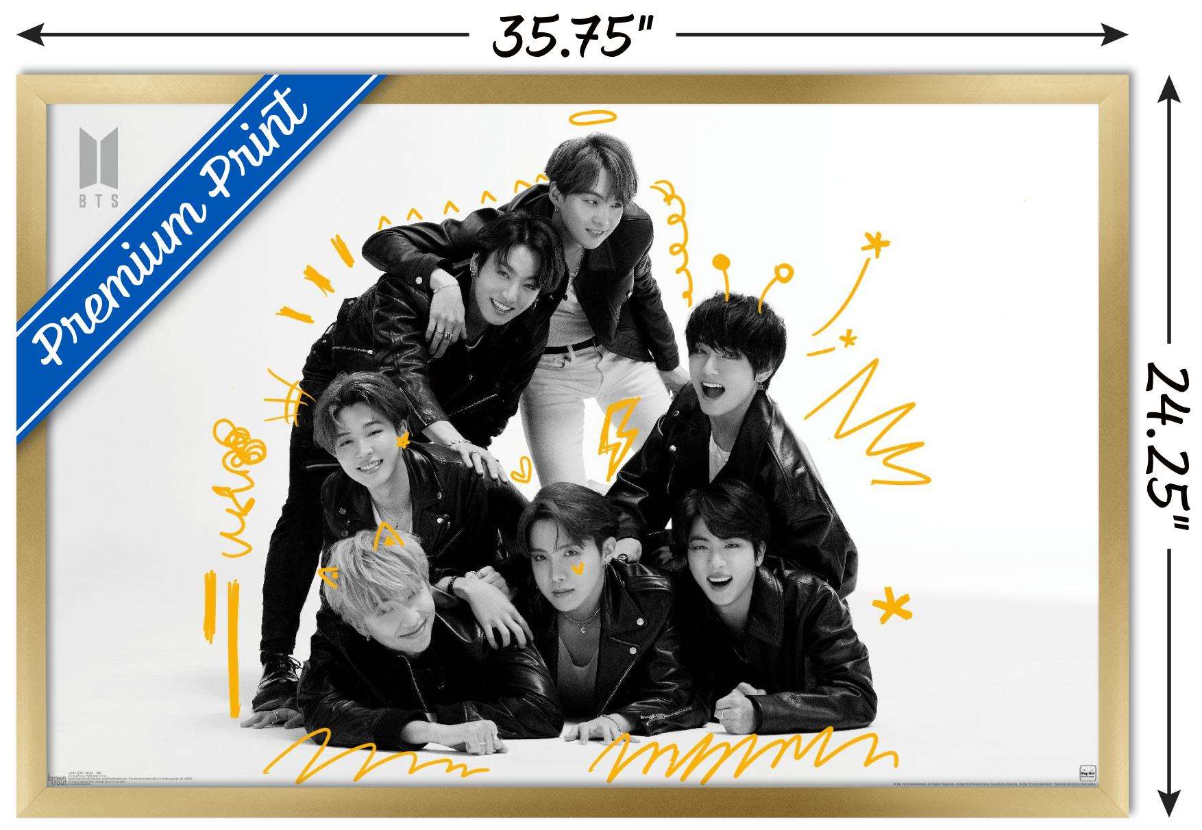 BTS - MOS7 - BW Wall Poster, 22.375" x 34", Framed