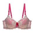 thumbnail image 2 of GEWSEY Women's Push Up Bra Lightly Lined Sexy Floral Embroidery Lace Supportive Bowkont Bras (Beige, 34B), 2 of 4
