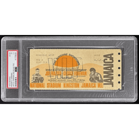 George Foreman vs Joe Frazier 1973 Boxing Ticket PSA 1.5 The Sunshine Showdown