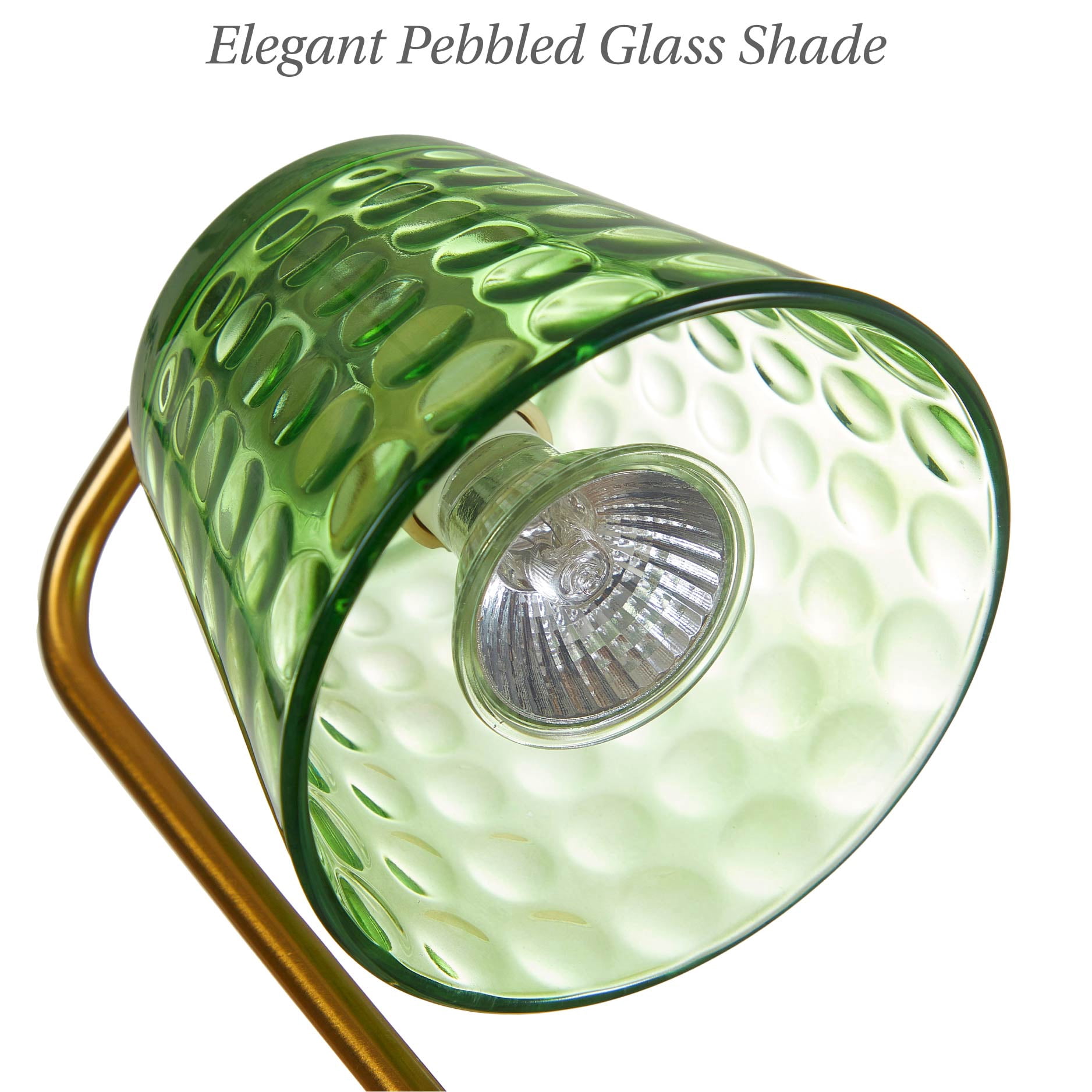 Stylehouse Home Decor Collection Dimpled Green Glass Shaded Candle Warmer Lamp with Dimmer and Timer
