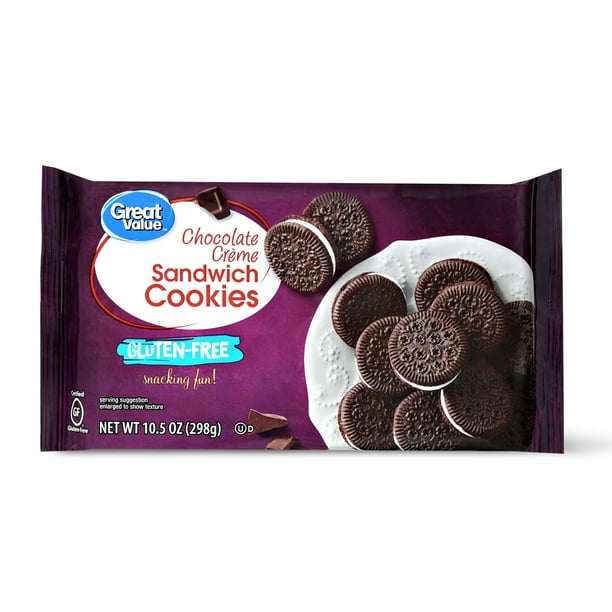 Great Value GlutenFree Chocolate Creme Sandwich Cookies, 10.5 Oz