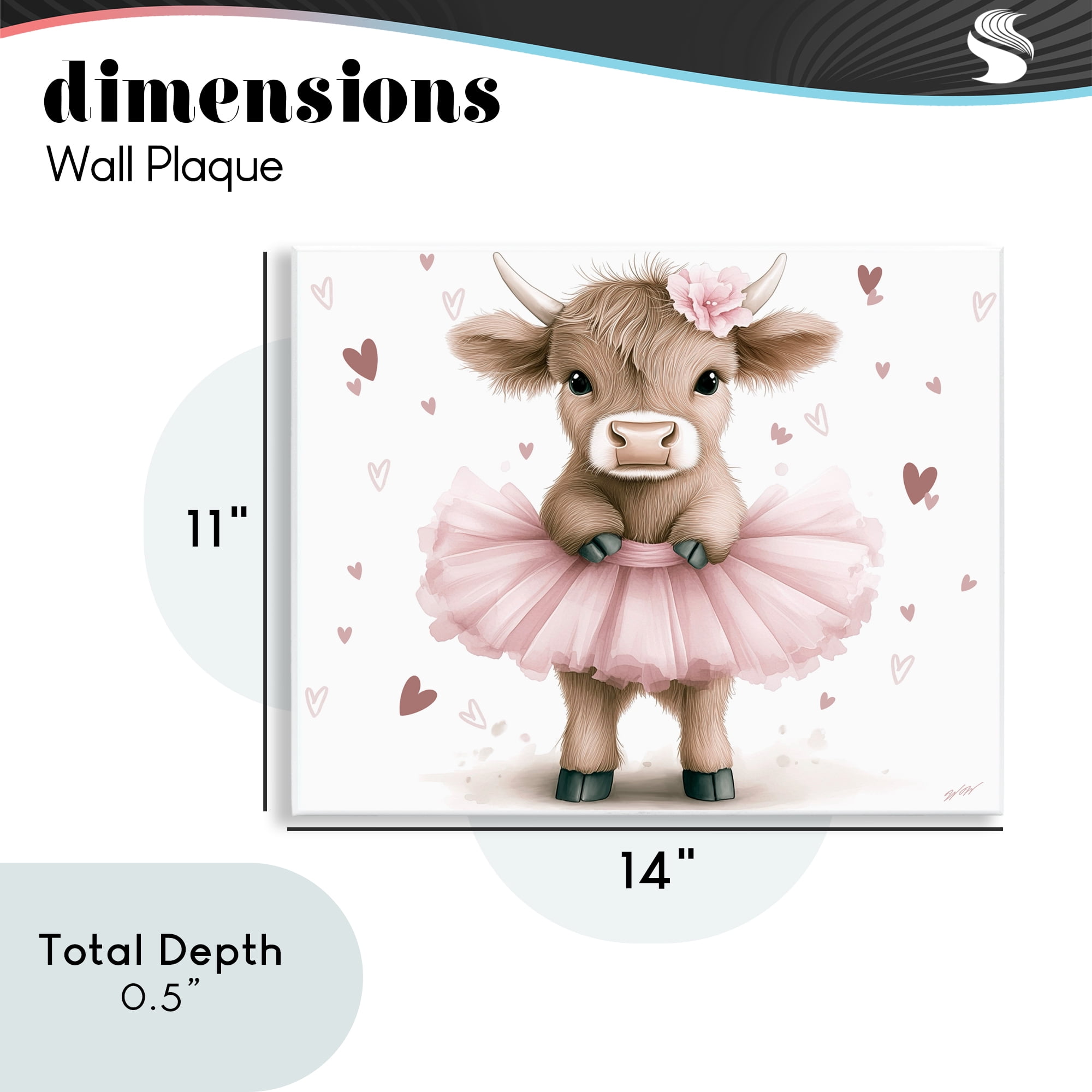 Stupell Industries Baby Calf with Tutu Wall Plaque Art, design by Whimsical Wonders
