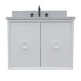 thumbnail image 3 of Bellaterra Home 31" Single wall mount vanity in White finish top with Gray granite and oval sink, 3 of 8