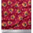thumbnail image 1 of Soimoi Polyester Crepe Fabric Feather & Bird Cartoon Print Fabric by The Yard 52 Inch Wide, 1 of 3