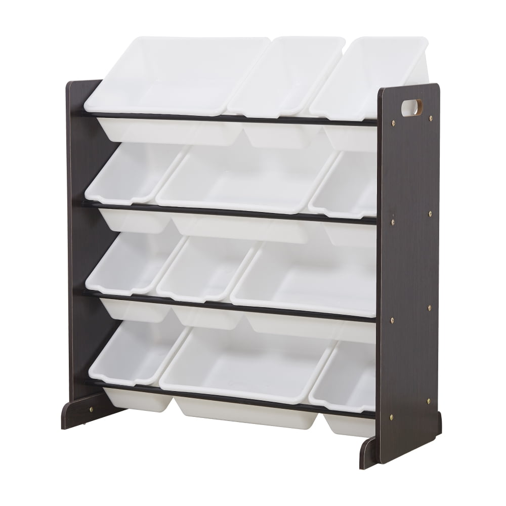 Lowestbest Storage Shelf for Children Toys, Four-Layer Storage Unit for Children, Brown