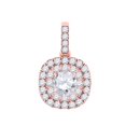 thumbnail image 2 of Mauli Jewels Engagement Necklace for Women 1/2 Carat Diamond Cushion Shape Pendant 4 Prong-Setting 14K Rose Gold With 18'' Rope Chain|Silver Chain, 2 of 6
