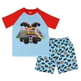 thumbnail image 3 of Hot Wheels Boys' Monster Trucks Toys Tossed Print Sleep Pajama Set Shorts, 3 of 7