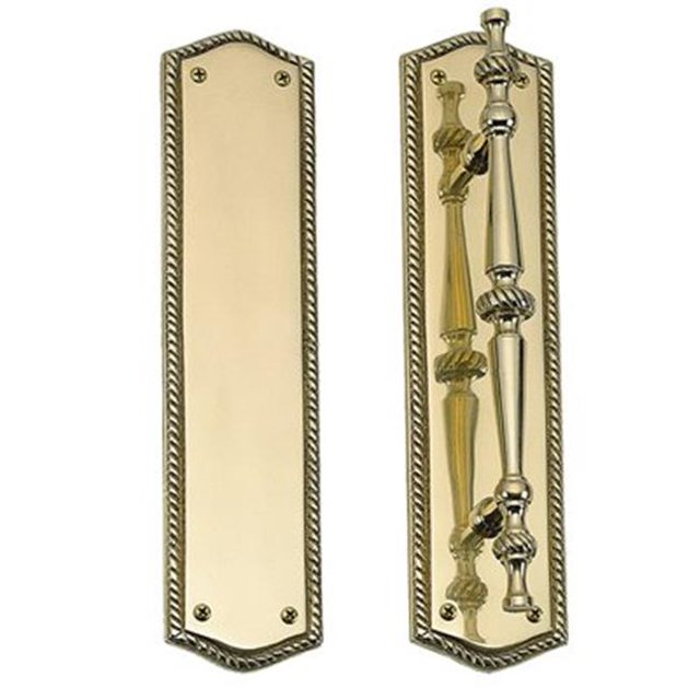 2.37 in. Satin Nickel Trafalgar Plate Double Dummy Set