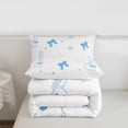thumbnail image 5 of Erosebridal Blue Bows Bowknot Queen Comforter Set For Girls,Kawaii Bunny Rabbit Cute Animals Kids Bedding Comforter Set Reversible 3 Pieces, 5 of 7