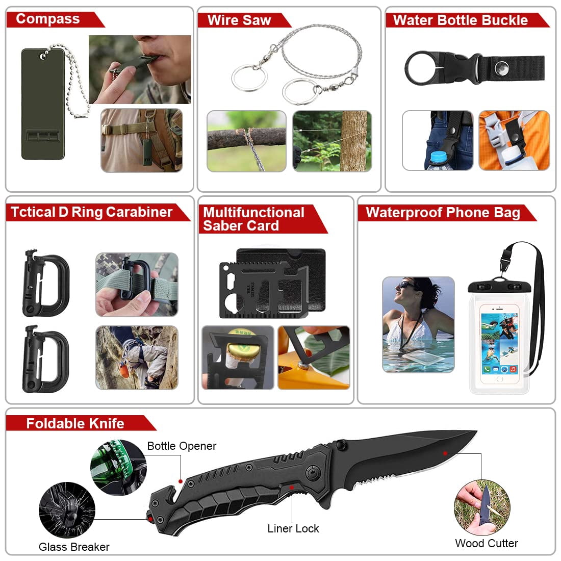 Kit  294 Gear First Aid With Molle System Compatible Bag And Emergency Tent For Earthquake Outdoor Adventure Hiking Gifts Men Women
