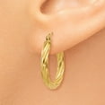 thumbnail image 3 of 14K Yellow Gold Earring Hoop Women'S 14 mm 3.25 Polished 2.75Mm Twisted Earrings, 3 of 4