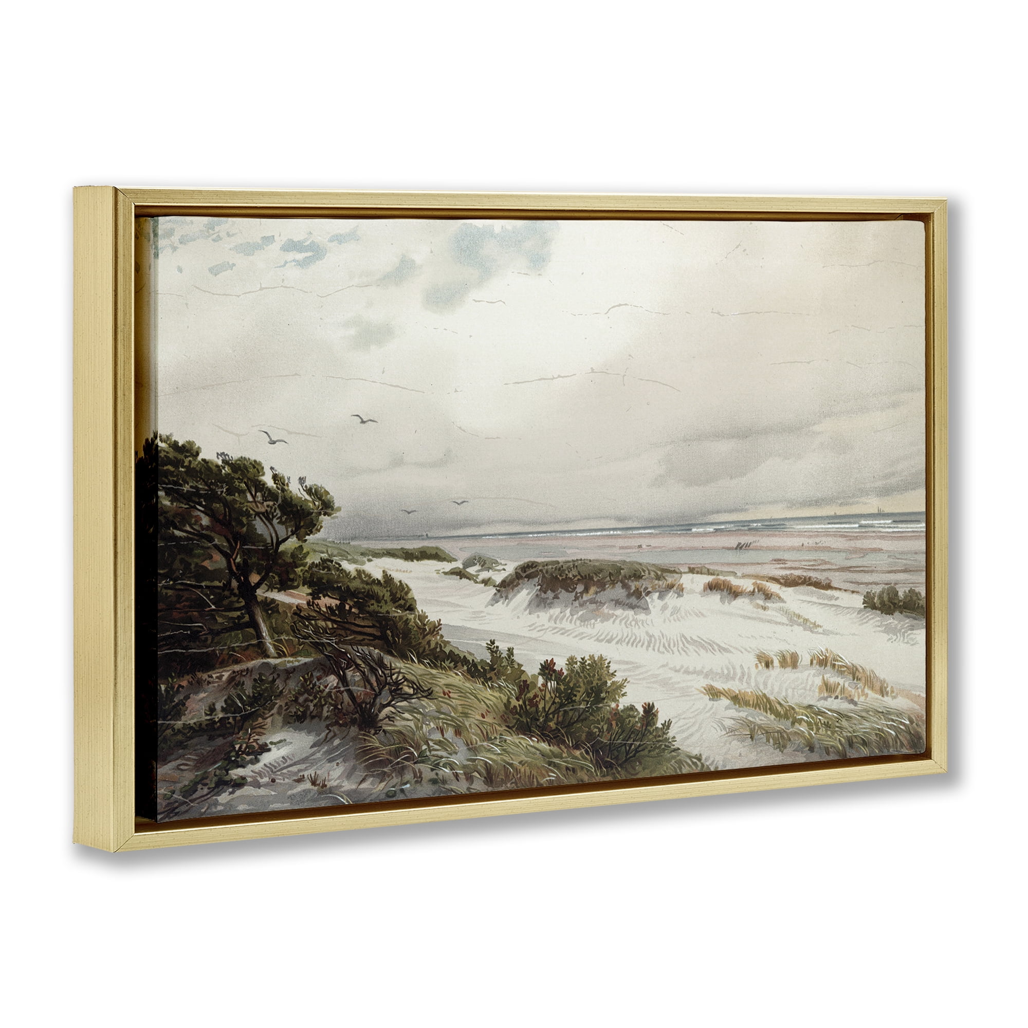 Stupell Industries Bountiful Success Beach Gold Framed Floater Canvas Wall Art, design by Lula Bijoux & co.