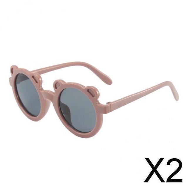 2x Gafas de Forma de Oso para Niños, Montura Pequeña, a , para Anteojos, Playa, Exterior, Protección , Round 2 piezas