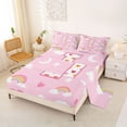 thumbnail image 2 of Feelyou Lovely Love Heart Letter I Bed Sheets, Moon Cloud King Sheets for Kids Girls, Pink, 4 Pieces, 2 of 5