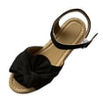 thumbnail image 2 of Sandalias de verano para mujer, zapatos de cuña informales con punta abierta y lazo de moda informal Wmkox8yii shjk1311, 2 of 4