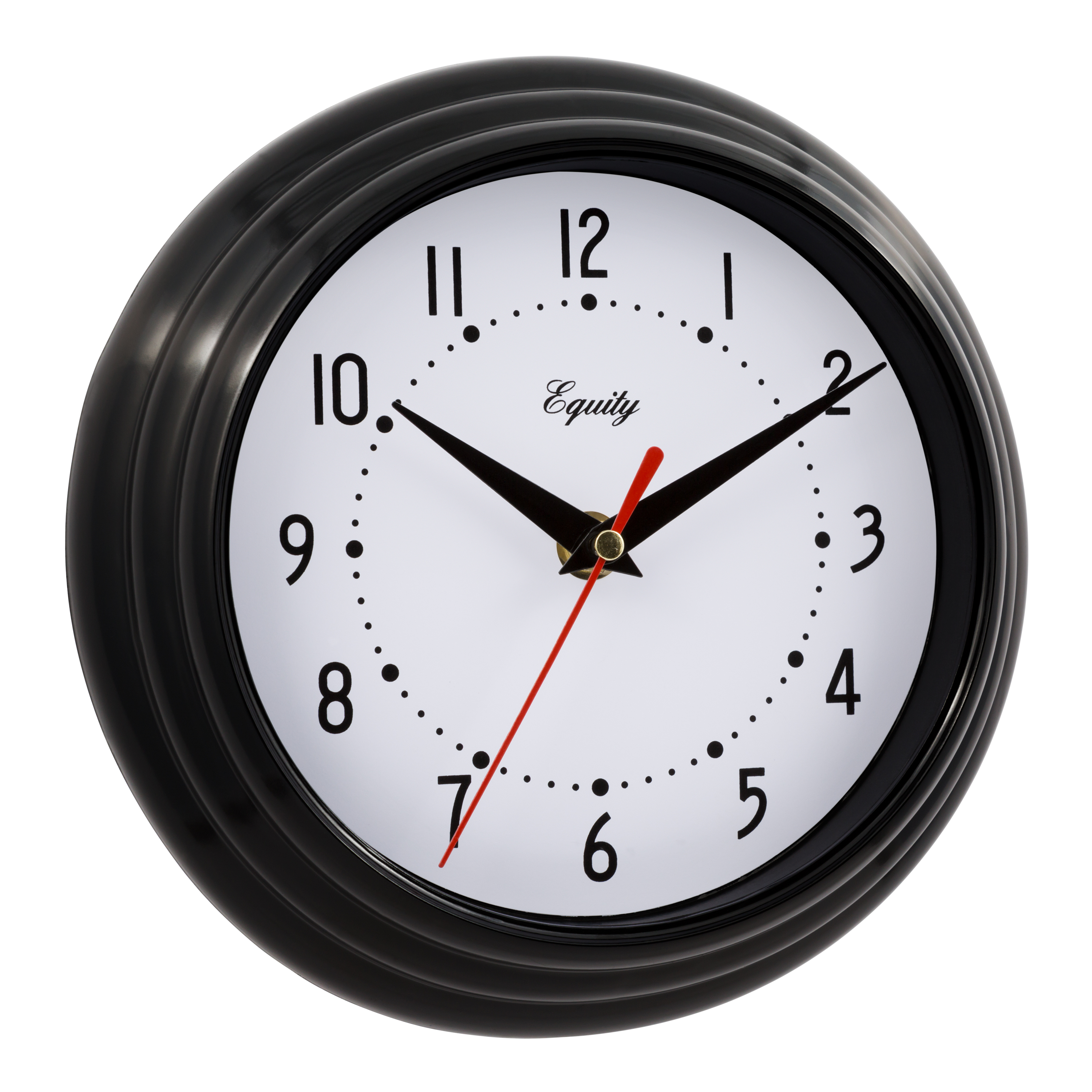 Equity 8 inch Traditional Black Indoor Quartz Analog Clock, 25013 - image 2 of 6