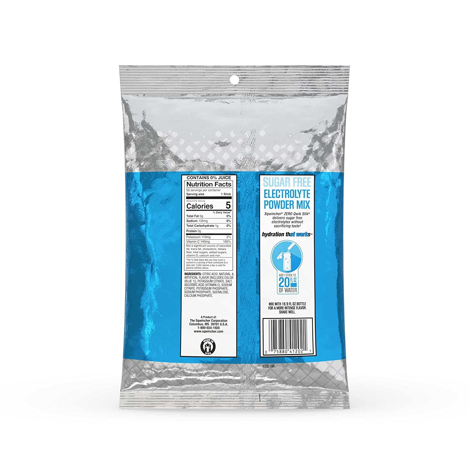 Sqwincher ZERO Qwik Stik - Sugar Free Electrolyte Powdered Mix, Mixed Berry