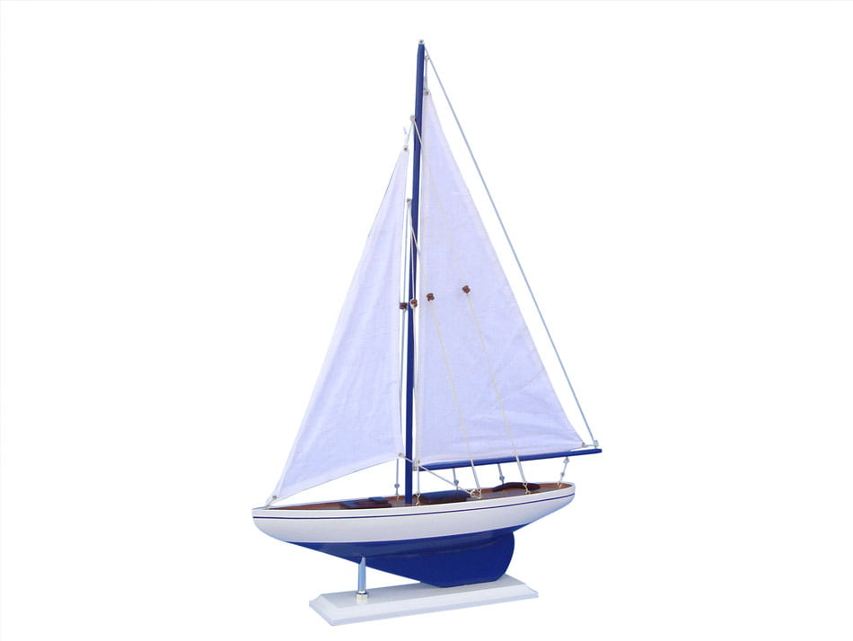 Blue Cutty Sark Wood SHIP MODEL Sailboat Boat Nautical Sailing Object Statue 