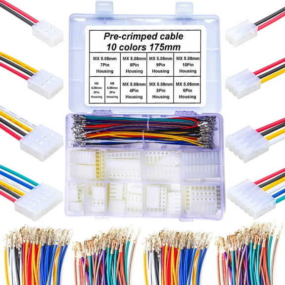 Keszoox KK 156 508 5.08mm Compatible with Molex Cable Connector Kit 20AWG Premium Pre-Crimped Cables