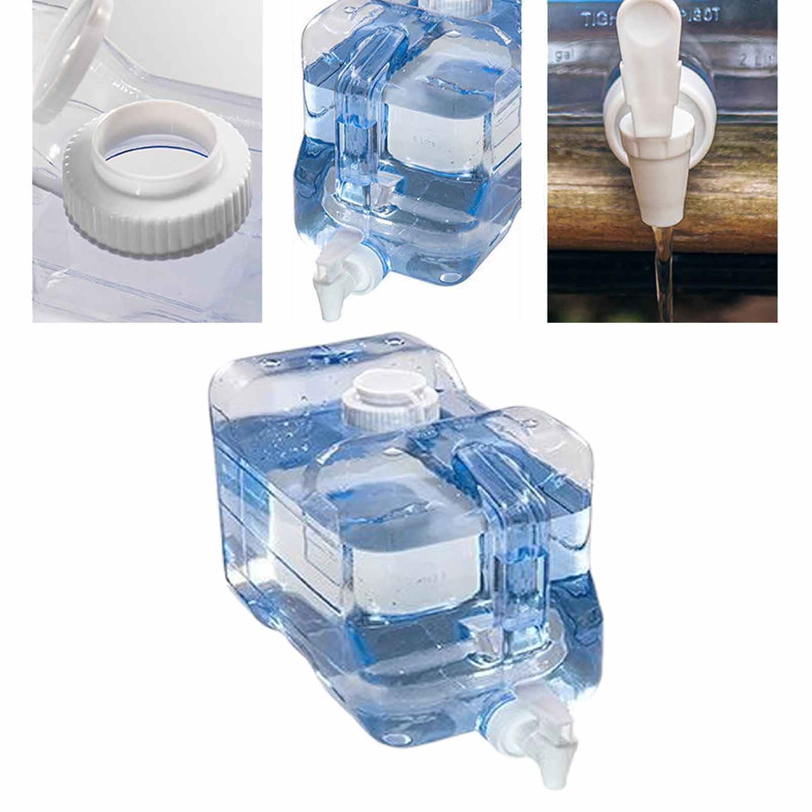 2 Gallon Water Jug with Spigot, Portable Water Container with Lid & Handle, Bpa-Free Plastic Storage Tank for Camping, Hiking, Emergency Preparedness by Goohae, Clear One Size
