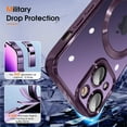 thumbnail image 4 of Magnetic Case for iPhone 15 Plus Case [Compatible with MagSafe] Full Camera Protection Clear Plating Luxury Cover for Women Men Soft TPU Bumper Drop Protective Phone Case (6.7"),Deep Purple, 4 of 12