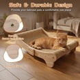 thumbnail image 2 of Curved Cat Scratching Lounge with Sisal Pad, Solid Wood Cat Scratcher Bed, Sofa-Style Furniture for Indoor Cats, 2 of 7