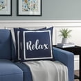 thumbnail image 5 of Outdoor Waterproof Throw Pillow Covers 18x18 Inches Set of 2 Navy Blue and White Pillows Cover for Patio Furniture Garden Porch, 5 of 6