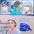 thumbnail image 3 of Paquete De 4 Gorros De Trabajo Para Enfermera, Servicio Prolongado, Color Puro, Botón Pulido Opaco, Gorros De Trabajo Multifuncionales Unisex, Uniformes De Trabajo Sweethay AP008643-15, 3 of 5