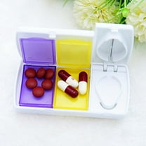 Cheers US Portable Pill Organizer Pill Cutter 2-in-1, Small Pill Box Medicine Supplement Pill Case,Pill Organizer with Pill Cutter Crusher Splitter BPA Free Material