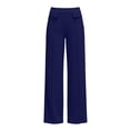 thumbnail image 5 of Htigea Women's Straight Leg Pants High Waisted Dress Pants Solid Color Work Office Daily Trousers with Pockets Navy S, 5 of 8