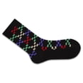 thumbnail image 2 of Sierra Socks Women's Cotton Crew Socks, Business Casual Fit, Geometric Pattern, Black Color, 2 of 2