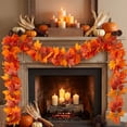 thumbnail image 6 of 68.9 Inch Thanksgiving Decor Hanging Garland,Flexible Bendable Artificial Autumn Maple Leaves for Patio Porch Party, 6 of 6