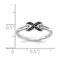 thumbnail image 5 of Real 14kt White Gold Black and White Diamond X-Ring Size: 6; for Adults and Teens, 5 of 5