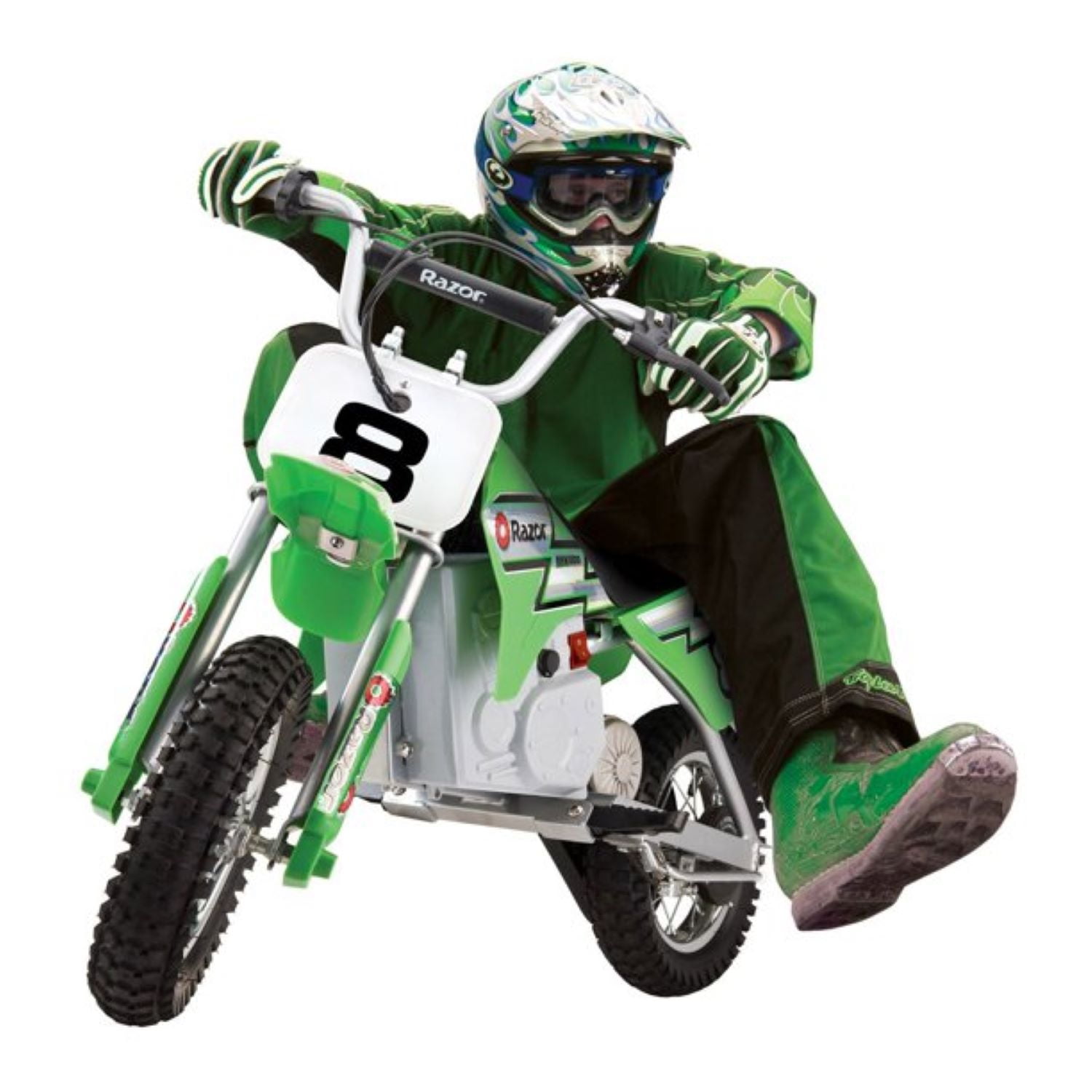 Razor MX400 Dirt Rocket Electric Motorcycle Dirt Bikes, 1 Black & 1 Green