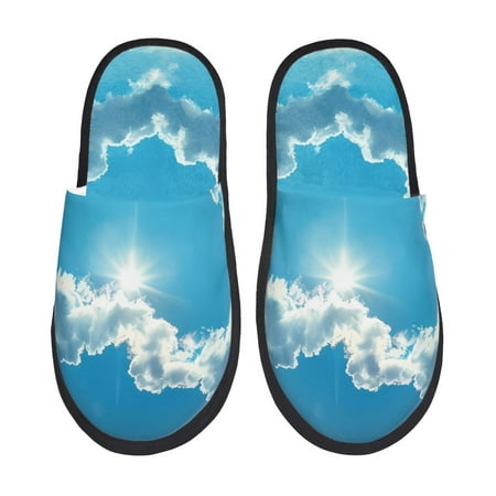 Balery Heart Shaped Cloud Slient Indoor Furry Fleece Comfort House Shoes Soft Non-Slip Home Shoes Cotton slippers House Slippers-- Medium