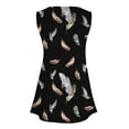 thumbnail image 6 of JINMGG Fashion Women's Summer V-Neck Sleeveless Print Casual Tank Top Blouse Black S, 6 of 7