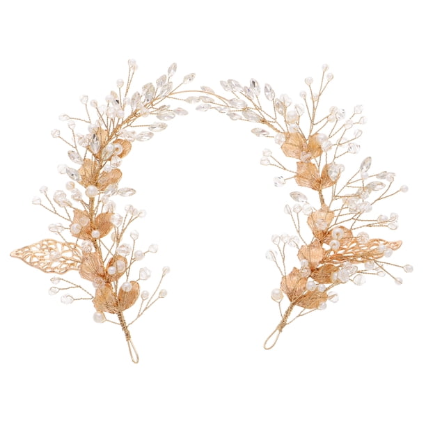 Tocados de novia de cristal para novias, accesorios para el cabello de boda, diadema de novia, enredadera de perlas, piezas de cabello con diamantes de imitación para mujeres