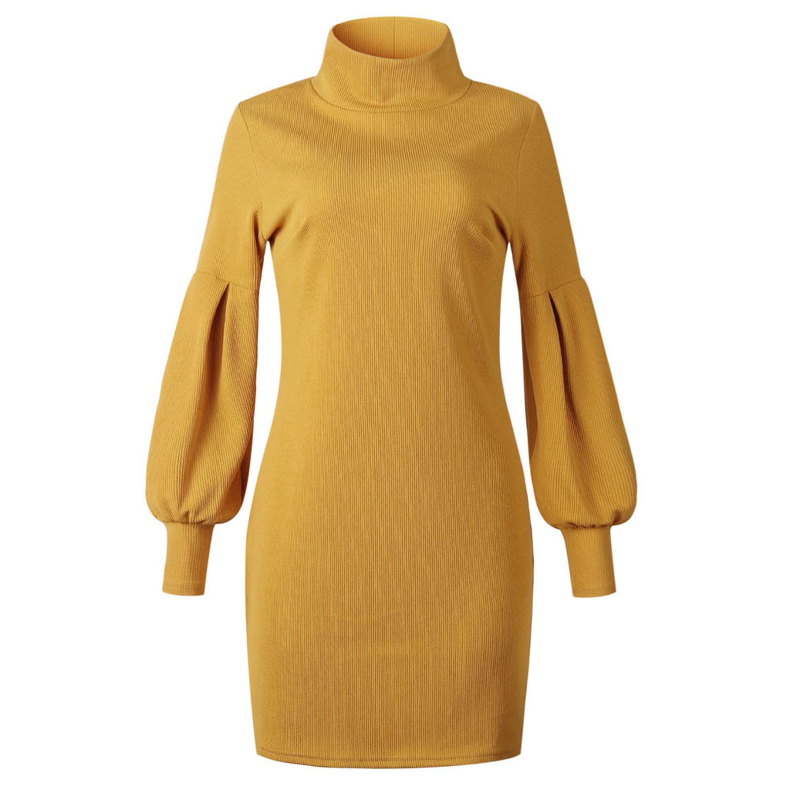 mustard sweater dress Ultimate Just Fashions Boutique stretchy knit fabric Style & Co Women's Mock-Neck