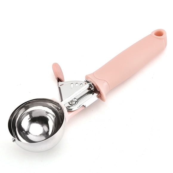 LEFU Stainless Steel Ice Cream Scoop with Comfortable Handle - Multipurpose Cookie Dough Scoop, Melon Baller, Fruit Scooper for Kitchen, Baking, Cooking - Pink