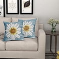 thumbnail image 3 of Summer Daisy Floral Pillow Covers 20X20 Inch Set of 2 White Petal Flower Bloom Decorative Pillow Cases Blue Seasonal Cotton Linen Cushion Case Farmhouse Home Decor for Sofa Couch Porch Outdoor, 3 of 6
