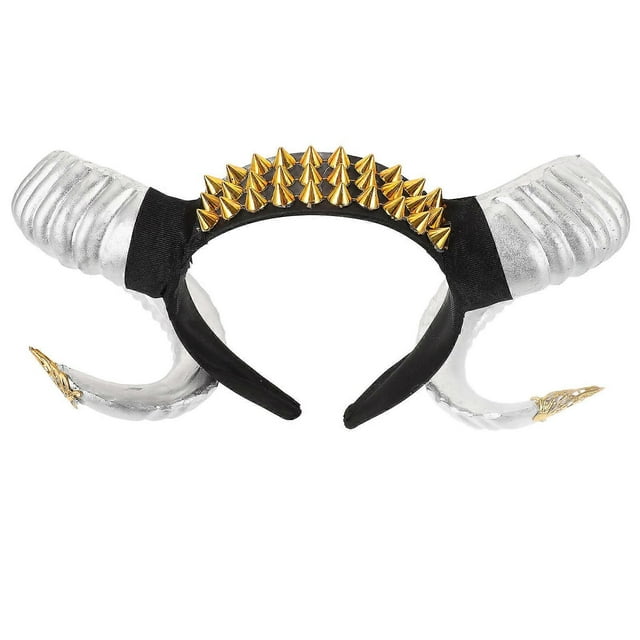 Punk Style Horn Hairband Cosplay Headband Silver 18.00X15.00X10.50CM Plastic Cosplay Party Accessory Gift 1Pcs