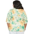 thumbnail image 2 of Alfred Dunner Womens Plus-Size Watercolor Floral Tie Sleeve Button Down Top, 2 of 4