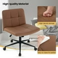 thumbnail image 5 of Costway Criss Cross Chair with Wheels Oversized U-shaped Seat Wheels for Home Office Brown, 5 of 10
