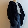thumbnail image 2 of Cárdigan de punto con cremallera para mujer, chaqueta informal de manga larga con giro, Color sólido, nuevo estilo, Otoño e Invierno, 2 of 2