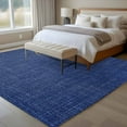 thumbnail image 5 of Vintage Navy Blue Large Area Rugs for Bedroom Living Room, Soft Non Slip Carpet Bedside Rug, Farmhouse Retro Dark Solid Color Linen Texture Rectangular Floor Cover Kitchen Accent Rug 5'x8' for Office, 5 of 9