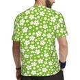 thumbnail image 2 of Wukai Green White Flowers Print Men's Short-Sleeved Mesh T-Shirt,Quick-Dry Short Sleeve Workout T-Shirt-, 2 of 8