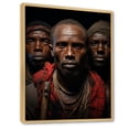 thumbnail image 2 of Designart "Warriors of the Masai African Portrait" People Framed Wall Art - Global Brown African Tribal Entryway Framed Wall Art Print, 2 of 6