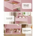 thumbnail image 4 of LIVELYGLOW Vanity Desk Set with Square Mirror and Light- Small Vanity Table with Drawers- Pink, 4 of 6