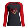 thumbnail image 3 of Prime Articles Livraison le Jour Même Femmes Décontracté Raglan Manches Longues Saint-Valentin Imprimé Chemise Chandail Hauts Blouse, 3 of 6