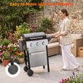 thumbnail image 5 of Biotree 3 Burner BBQ Propane Gas Grill, Stainless Steel 28,650 BTU Patio Garden Barbecue Grill with Two Foldable Shelves, 5 of 9